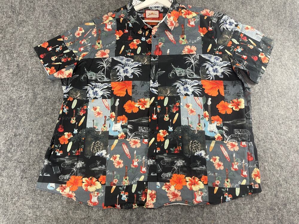 Joe Browns Shirt Mens Button Up 4XL Guitar Floral Motorcycle Biker Cotton n59